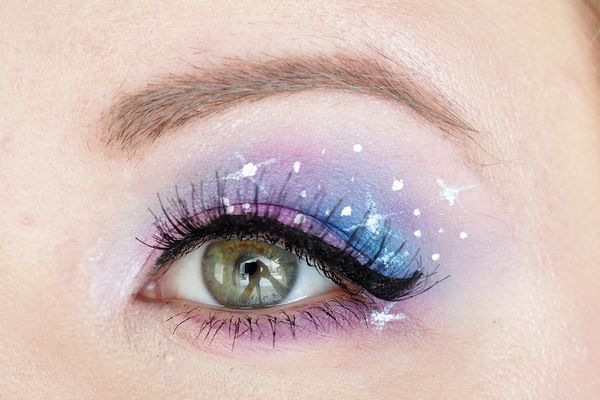 Galaxy makeup, silmämeikki, tähtimeikki