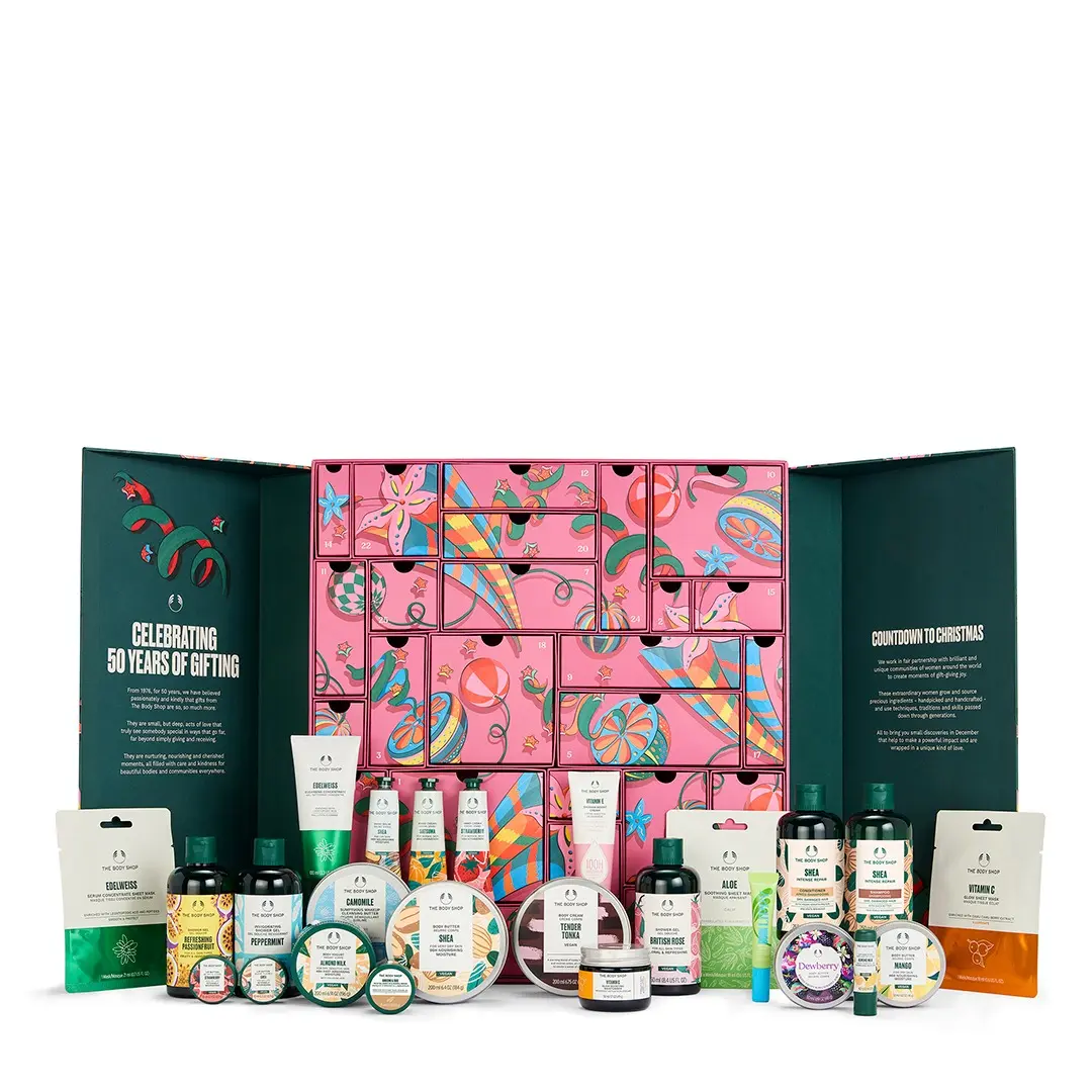 The Body Shop Ultimate Advent Calendar koko sisältö / teksti: